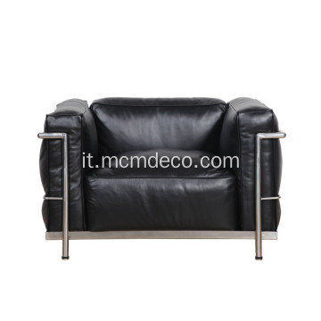 Divano singolo in pelle LC3 Grand Modele